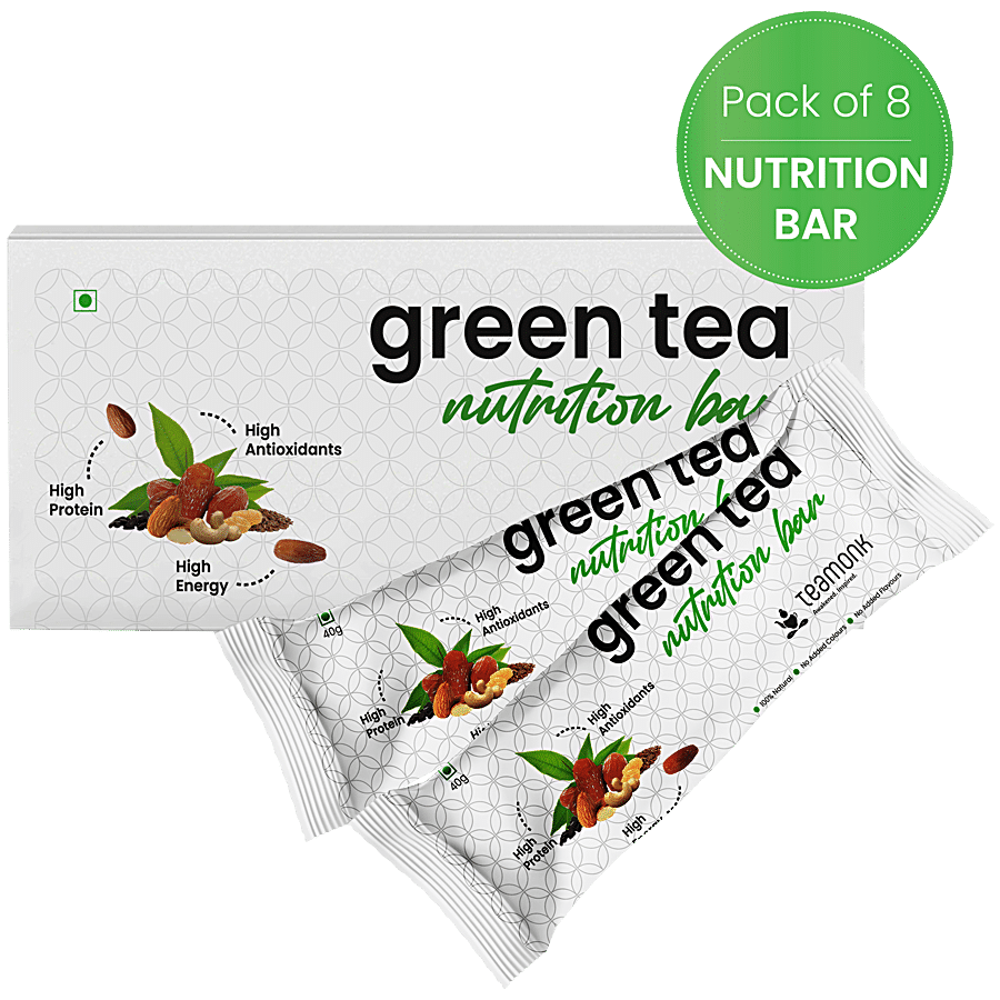 Teamonk Green Tea Nutrition Bar - High Protein & Energy