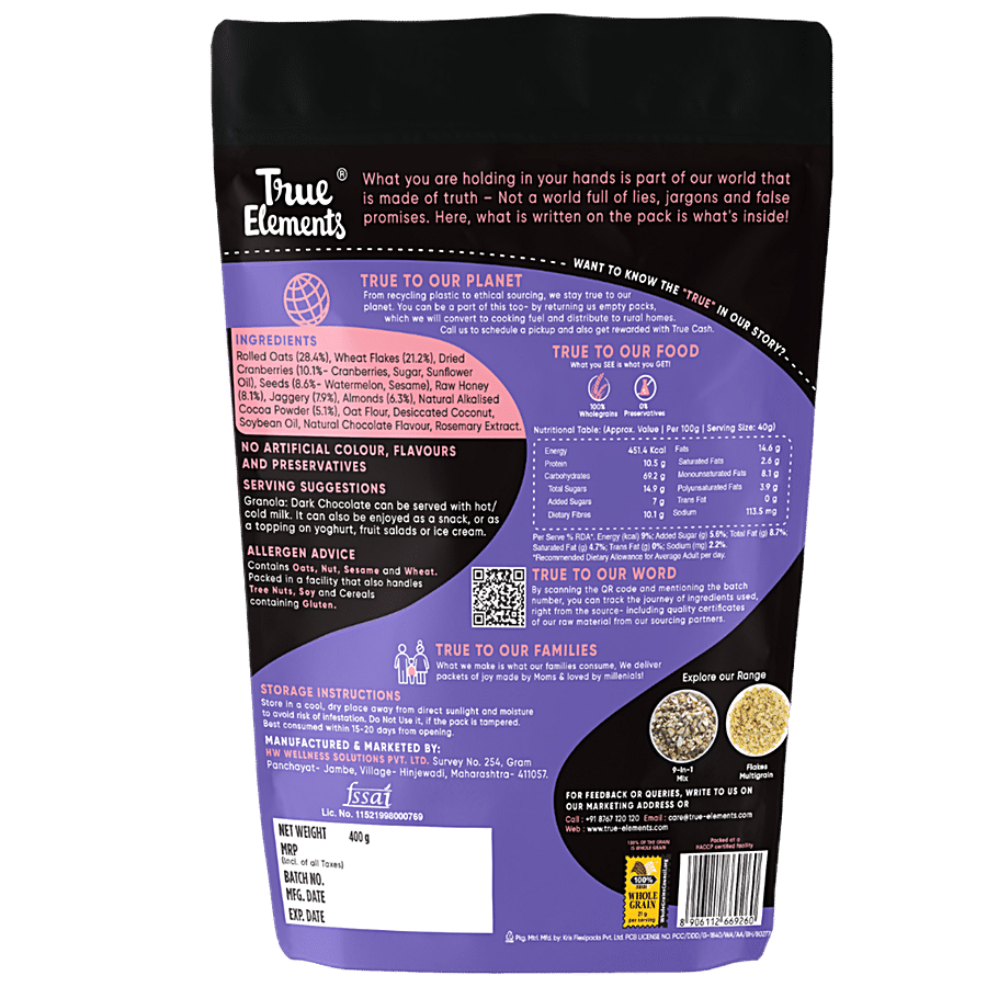 True Elements Granola Dark Chocolate