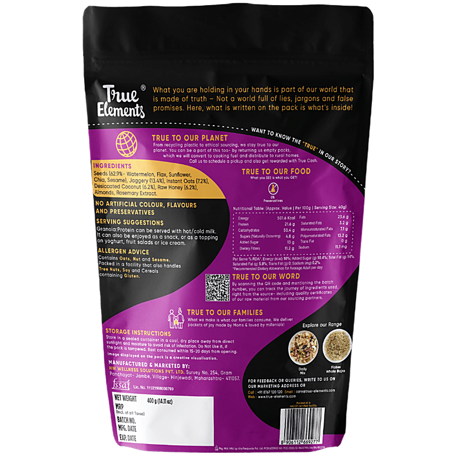 True Elements Protein Granola - 19 g Clean Protein