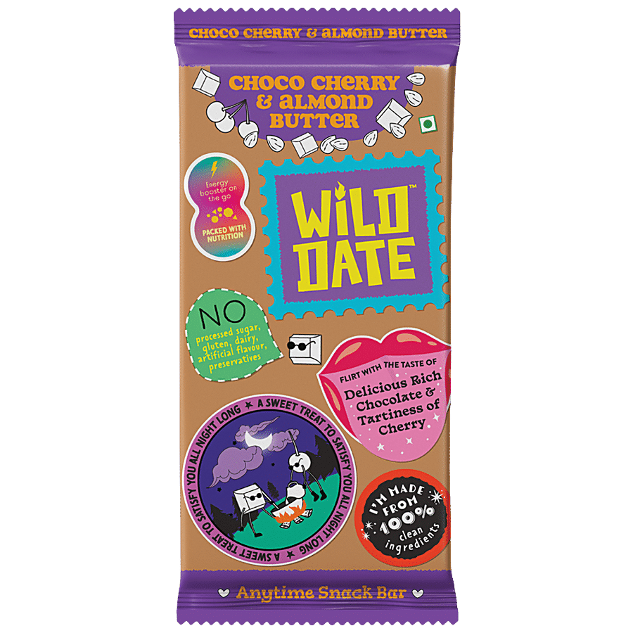 Wild Date Choco Cherry & Almond Butter Snack Bar - Gluten-Free