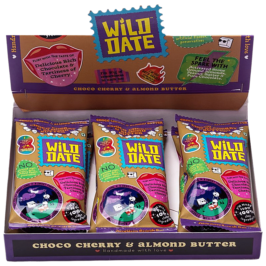 Wild Date Choco Cherry & Almond Butter Snack Bar - Gluten-Free