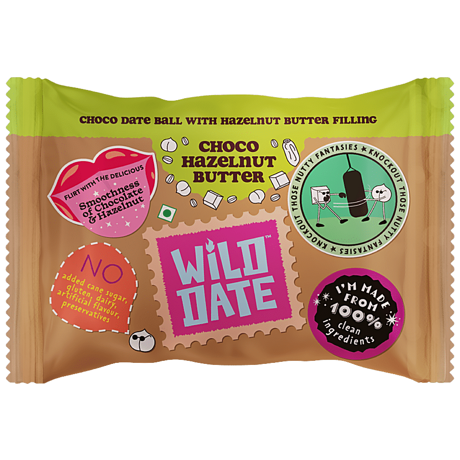 Wild Date Choco Date Ball With Hazelnut Butter Filling - Gluten-Free