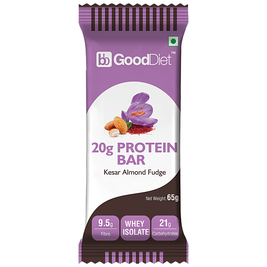 bb Gooddiet 20g Whey Protein Bar - Kesar Almond Fudge