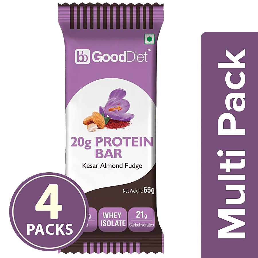 bb Gooddiet 20g Whey Protein Bar - Kesar Almond Fudge