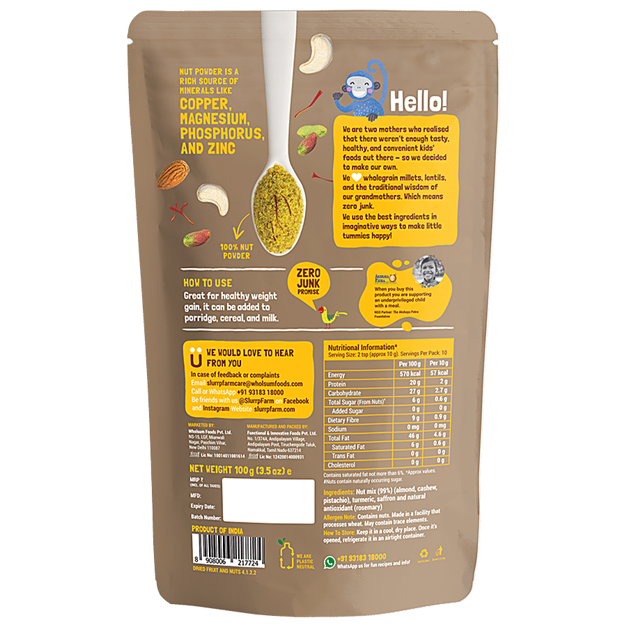 Slurrp Farm 100% Natural Nut Powder - No Added Sugar Or Preservatives