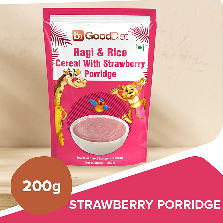 bb Gooddiet Ragi & Rice Cereal With Strawberry Porridge