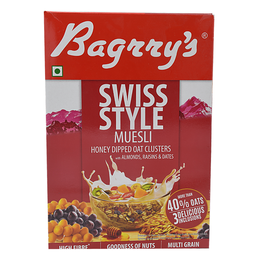 Bagrrys Bagrry`S Crunchy Muesli Swiss Style - With Almonds  Raisi 500 g Carton