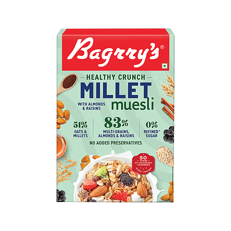 Bagrrys Bagrry`S Healthy Crunch Muesli Fibre Rich Oats With Almon 500 g Carton