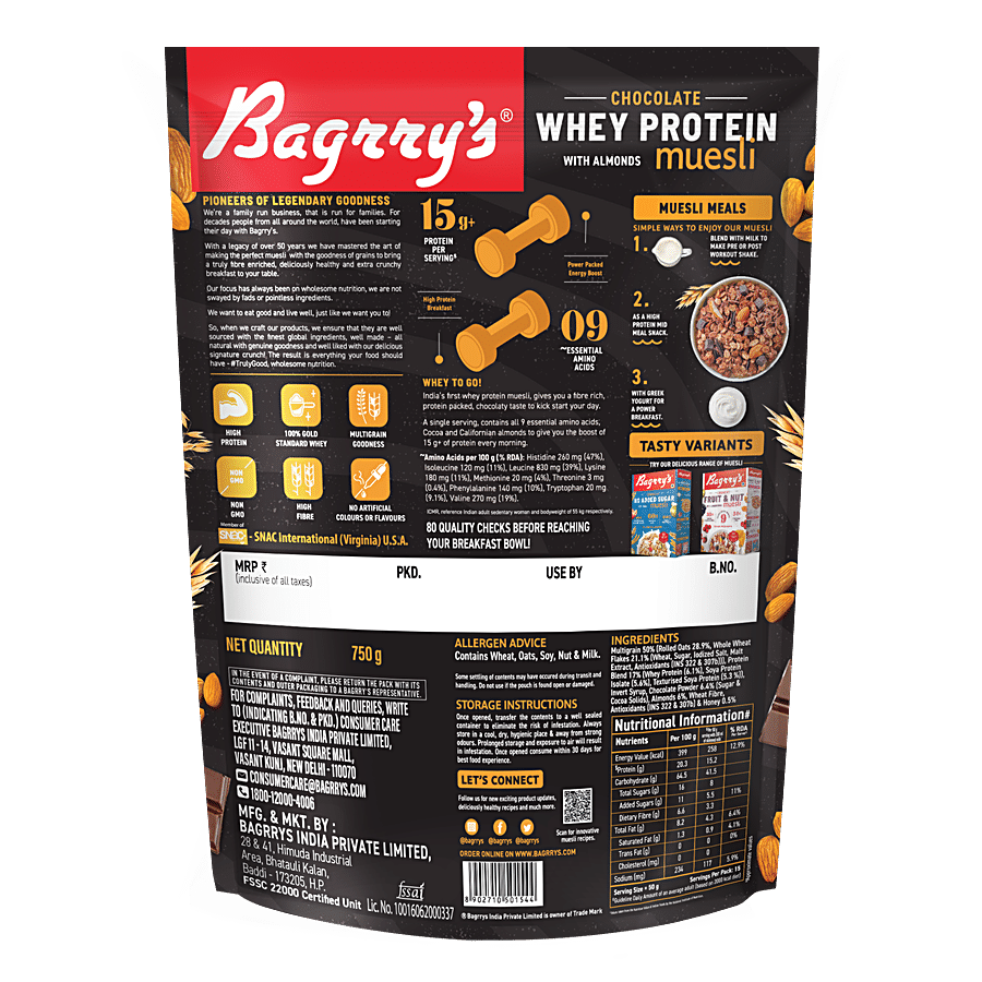 Bagrrys Whey Protein Muesli - Chocolate