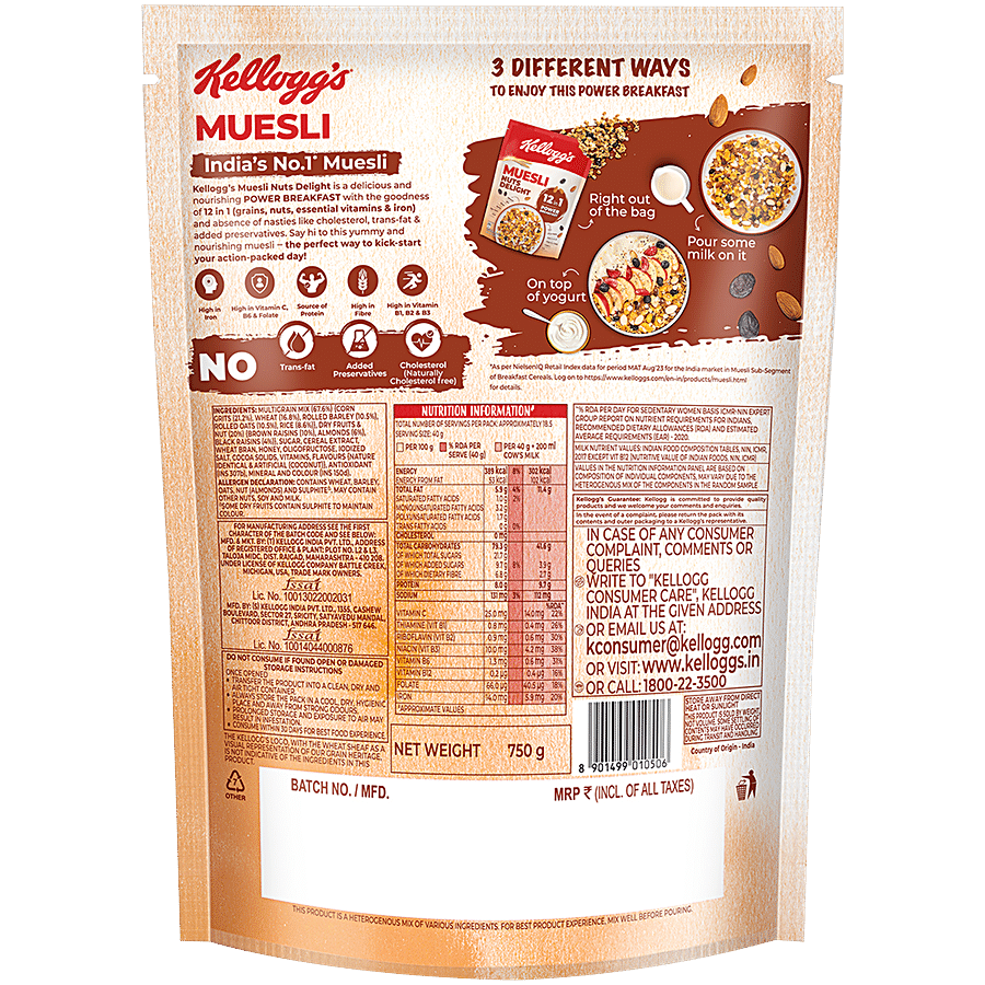 Kellogg's Muesli Nuts Delight - 12 In 1 Power Breakfast