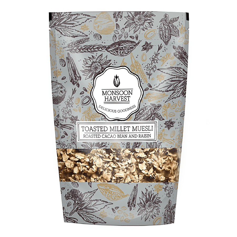 Monsoon Harvest Toasted Millet Muesli - Roasted Cacao Bean & Raisin