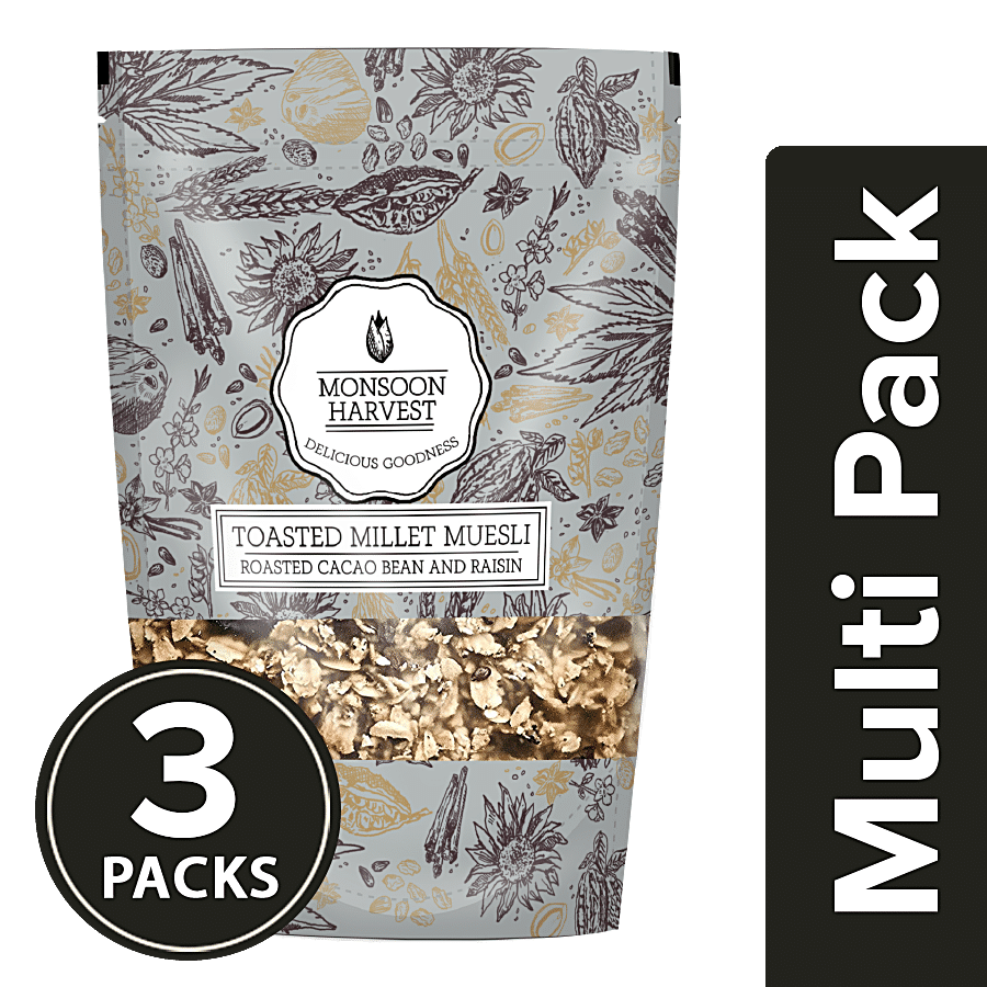 Monsoon Harvest Toasted Millet Muesli - Roasted Cacao Bean & Raisin