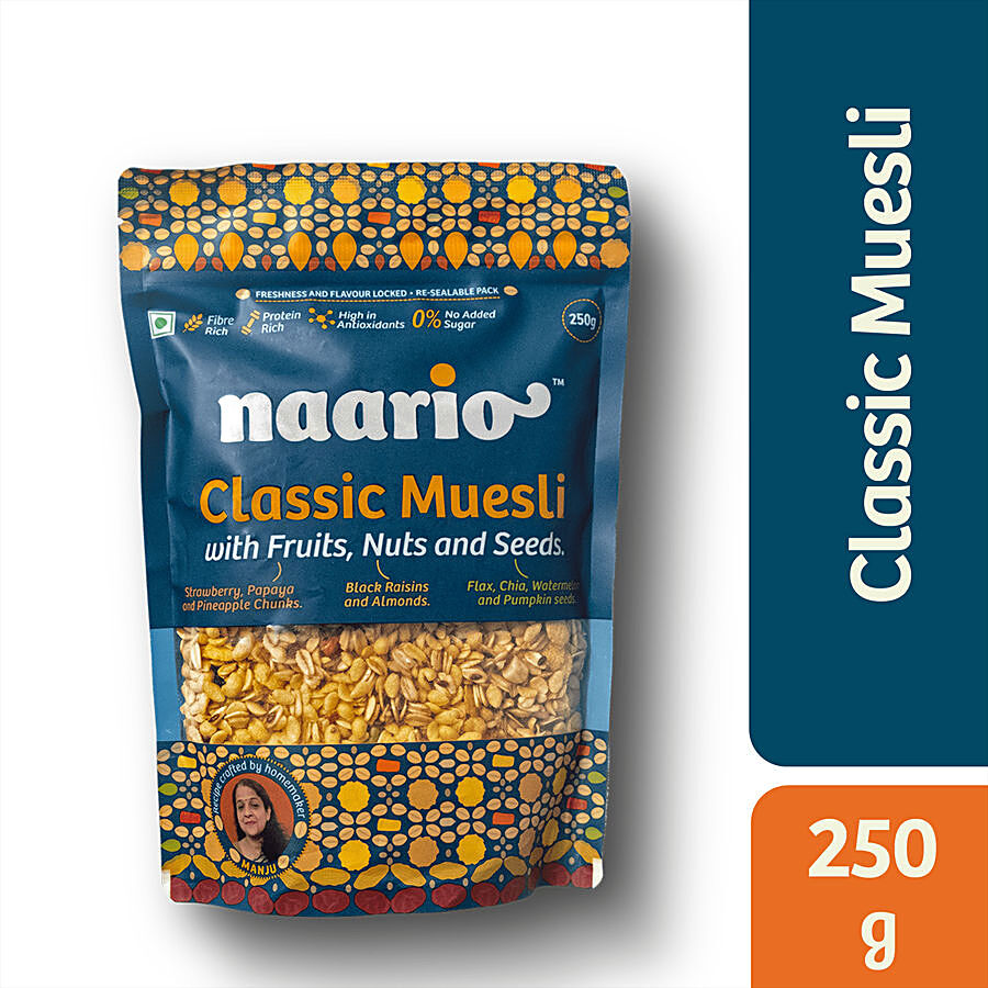 NAARIO Classic Muesli- Crunchy with Real Fruits