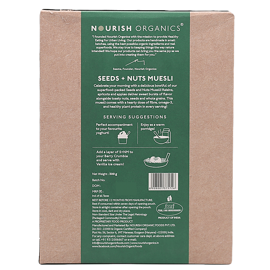 Nourish Organics Muesli - Seeds And Nuts