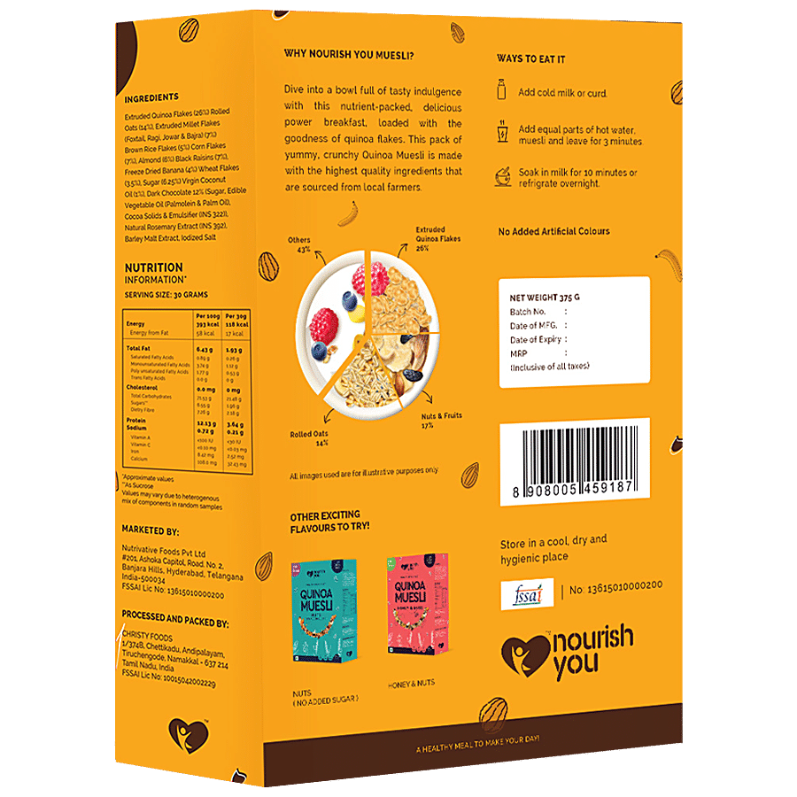 Nourish you Quinoa Muesli - Chocolate & Banana