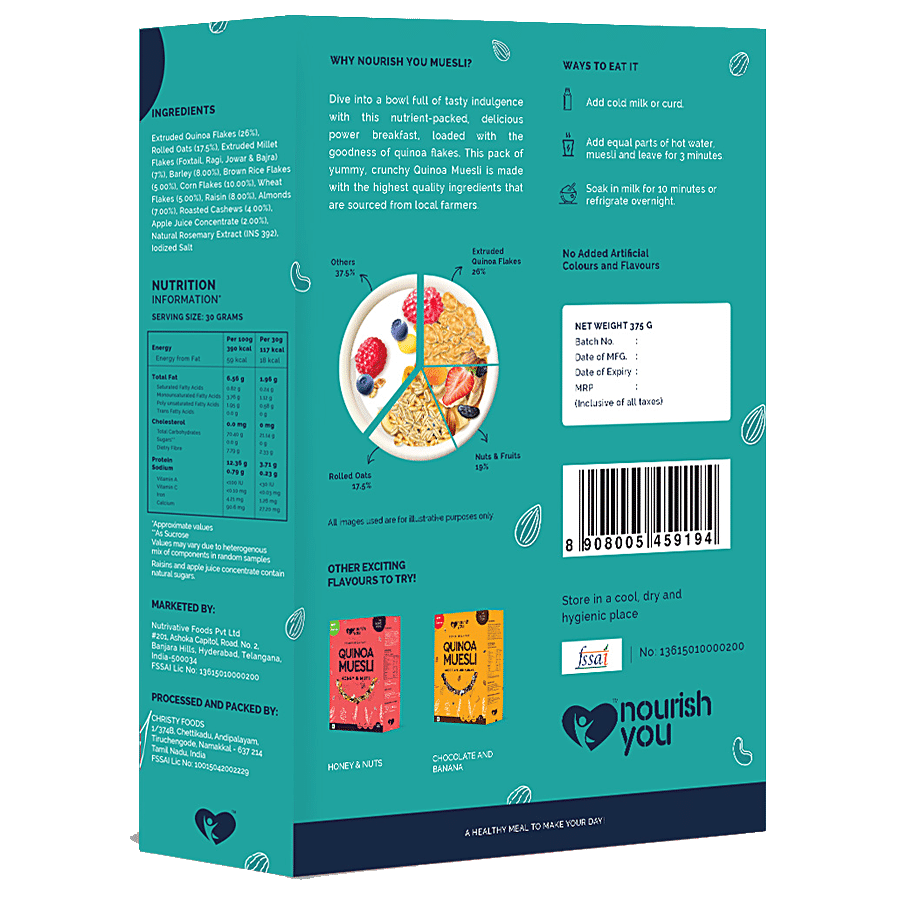 Nourish you Quinoa Muesli - No Added Sugar