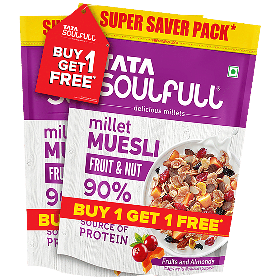 Tata Soulfull Fruit & Nut Millet Muesli - Made With Whole Wheat & Ragi