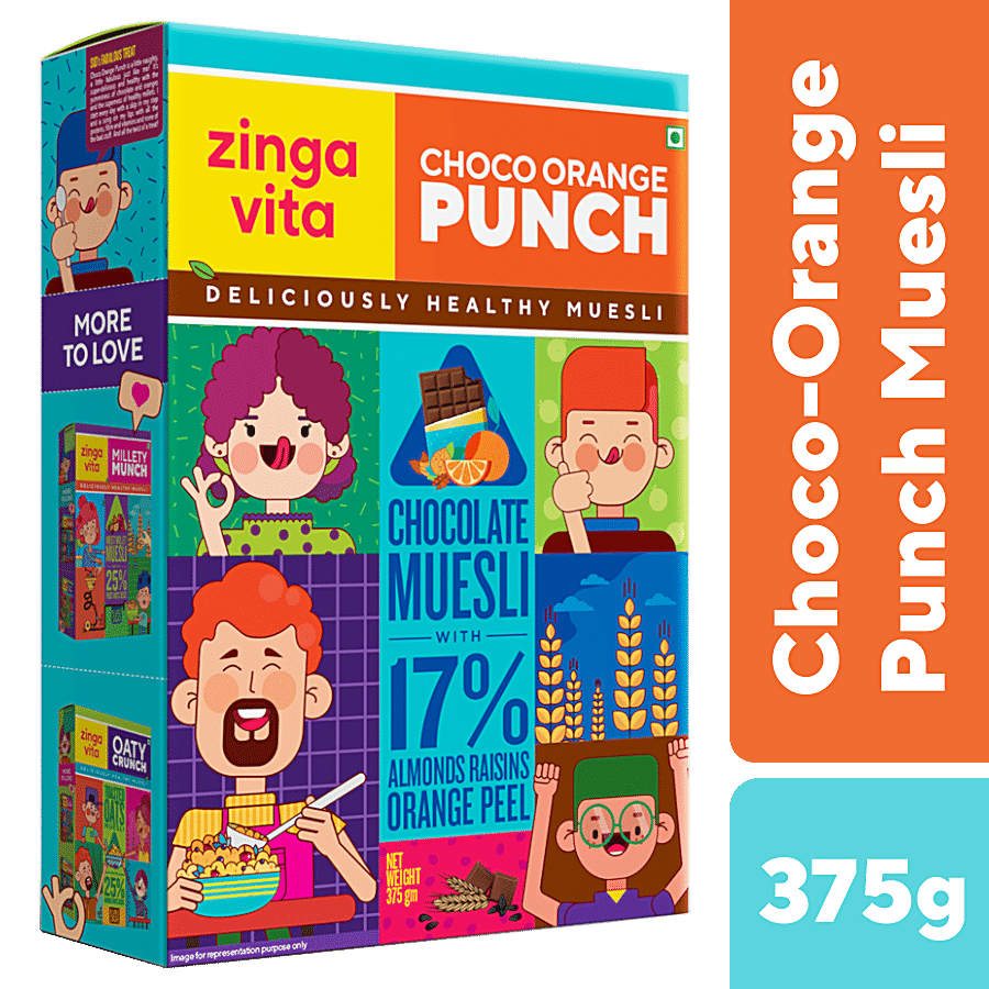 Zingavita Choco Orange Punch Muesli With 17% Almonds