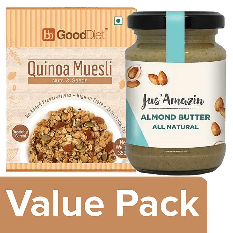 bb Combo GoodDiet Quinoa Muesli Nuts & Seeds 350g + Jus Amazin Almond Butter 125g