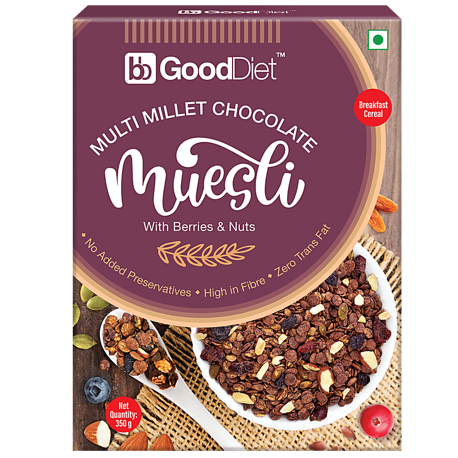 bb Gooddiet Multi Millet Chocolate Muesli - With Berries & Nuts