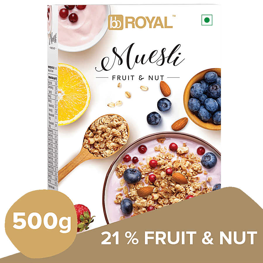 bb Royal Muesli Breakfast Cereal - With Multigrain & 21% Fruit & Nut