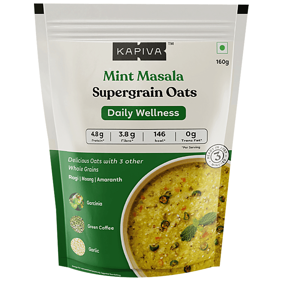 Kapiva Supergrain Oats - Mint Masala With Ayurvedic Herbs & 4 Whole Grains