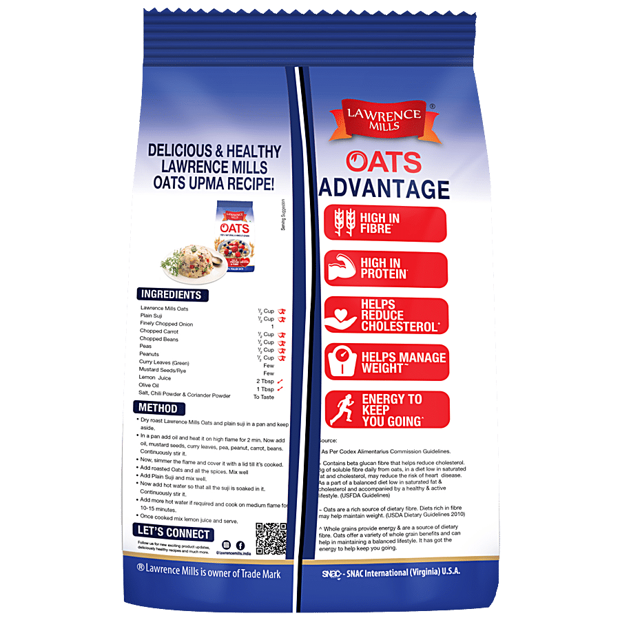 Lawrence Mills Rolled Oats - 100% Natural & Whole Grain