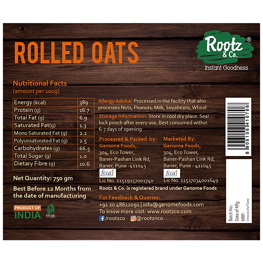 ROOTZ & CO. Rolled Oats - Whole Grain