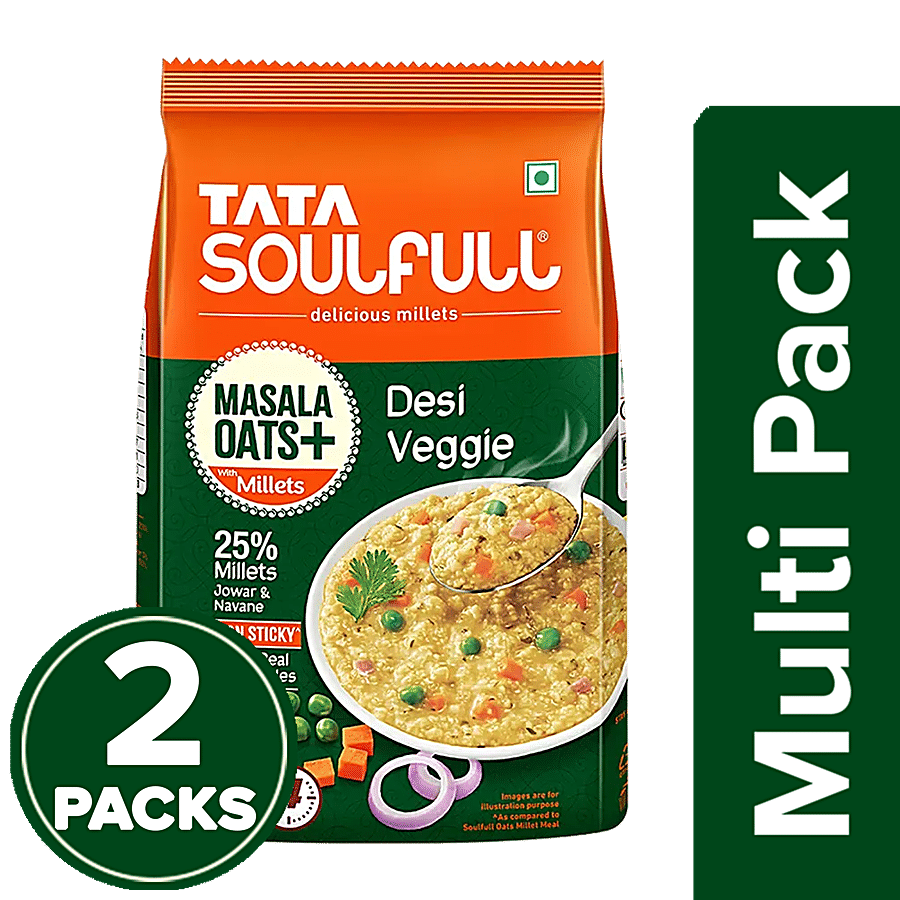 Tata Soulfull Masala Oats+ Desi Veggie With 25% Millets