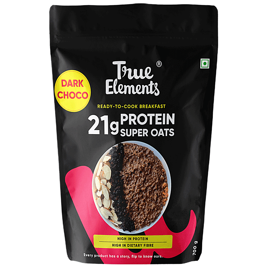 True Elements Dark Choco Super Oats - With 21g Plant Protein