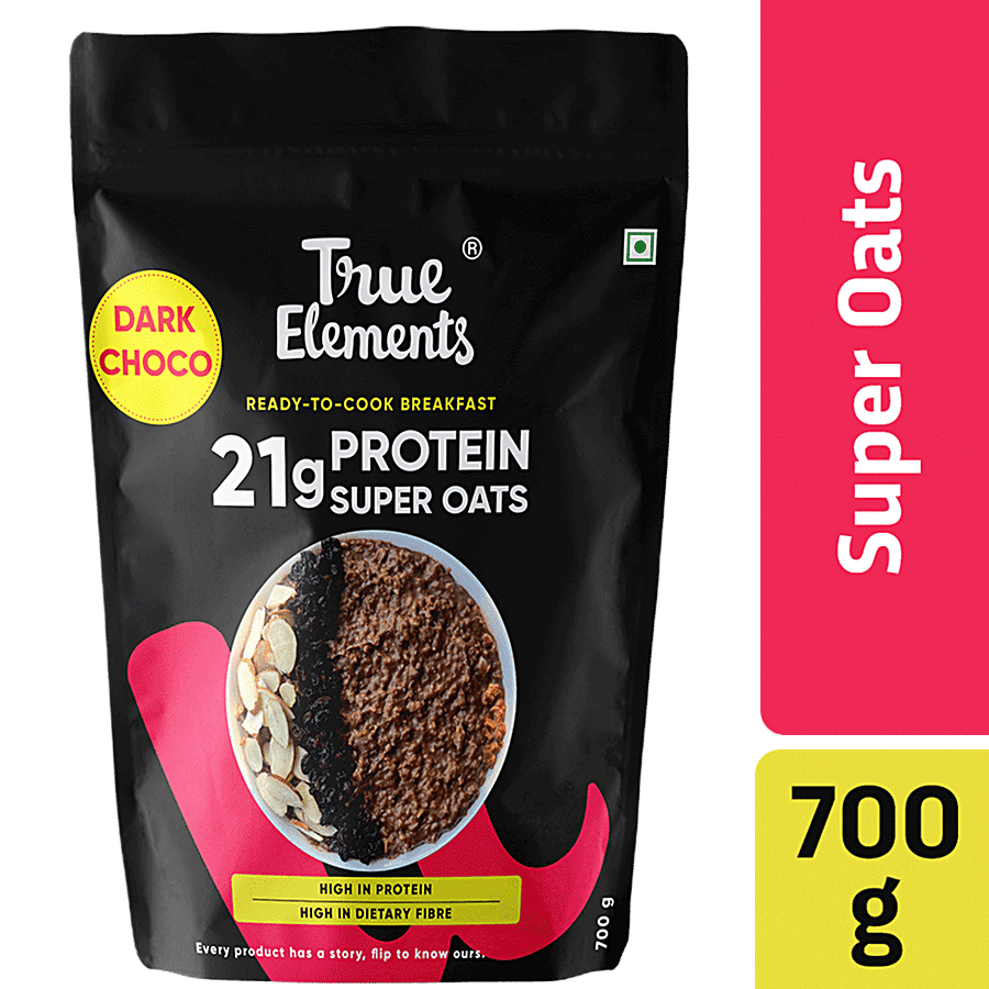 True Elements Dark Choco Super Oats - With 21g Plant Protein