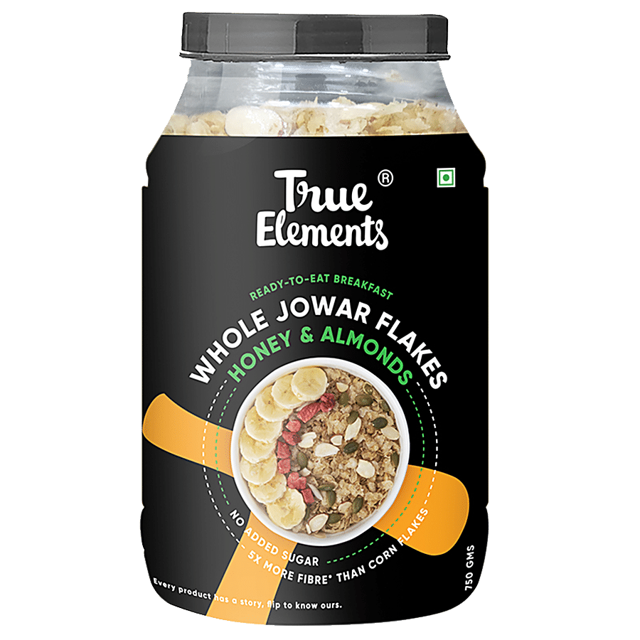 True Elements Whole Jowar Flakes - Honey & Almonds