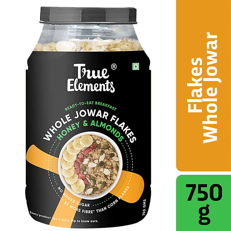 True Elements Whole Jowar Flakes - Honey & Almonds