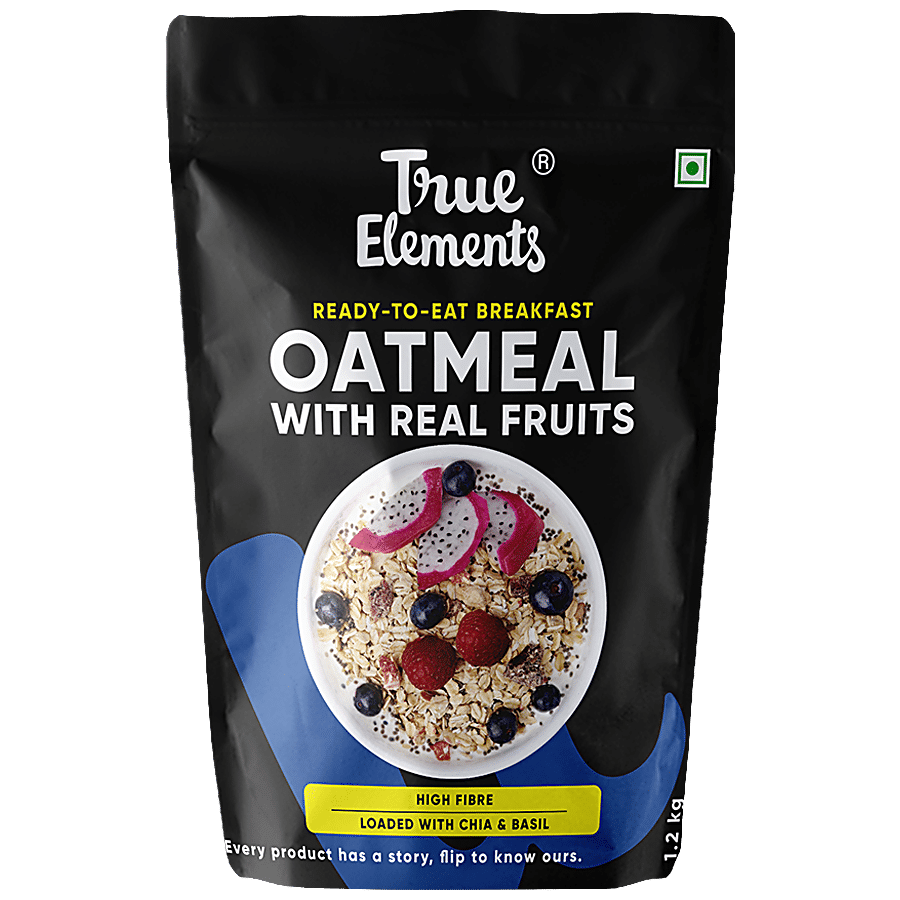 True Elements Whole Oatmeal With Chia & Real Fruits - High In Protein & Fibre