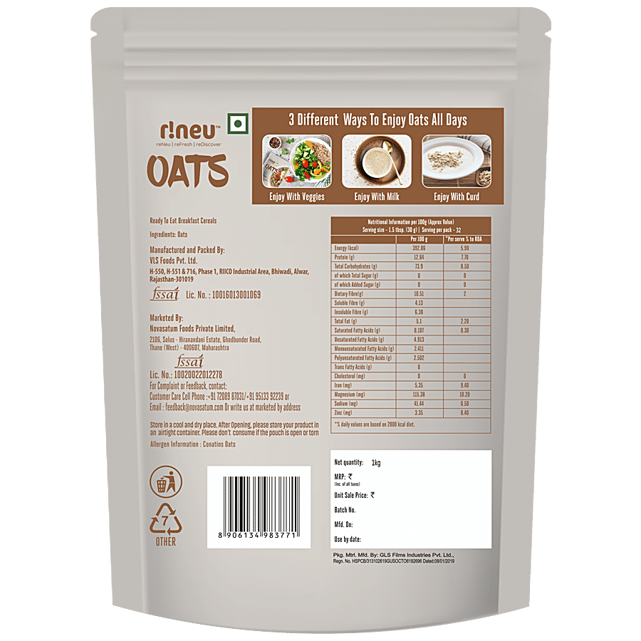 r!neu Natural Oats - Made From 100% Whole Grain