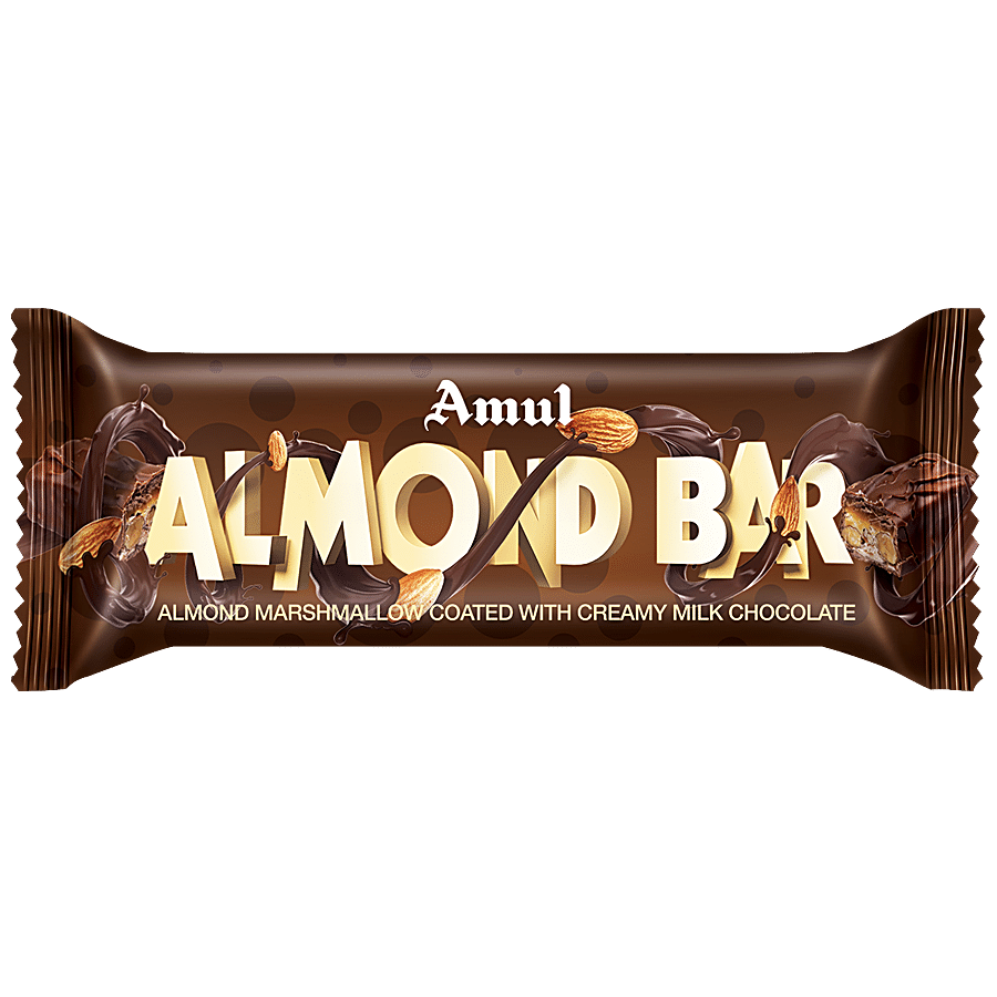 Amul Almond Bar - Almond Marshmallow Coated Creamy Milk Chocolate