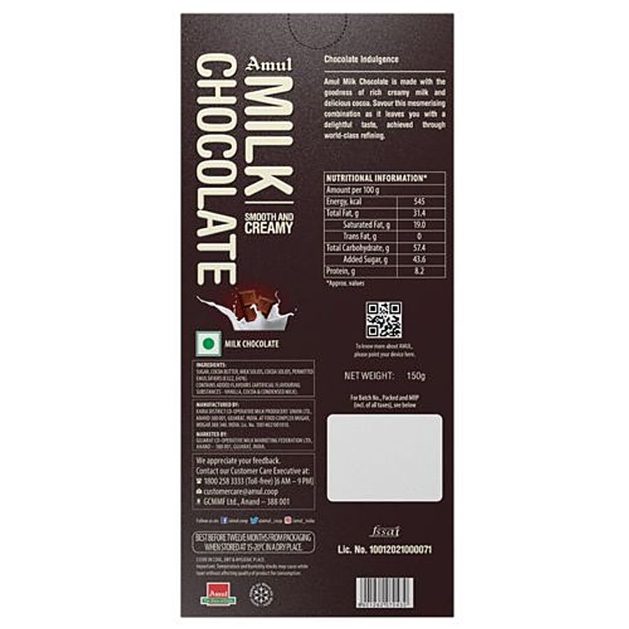 Amul Milk Chocolate - Smooth & Creamy