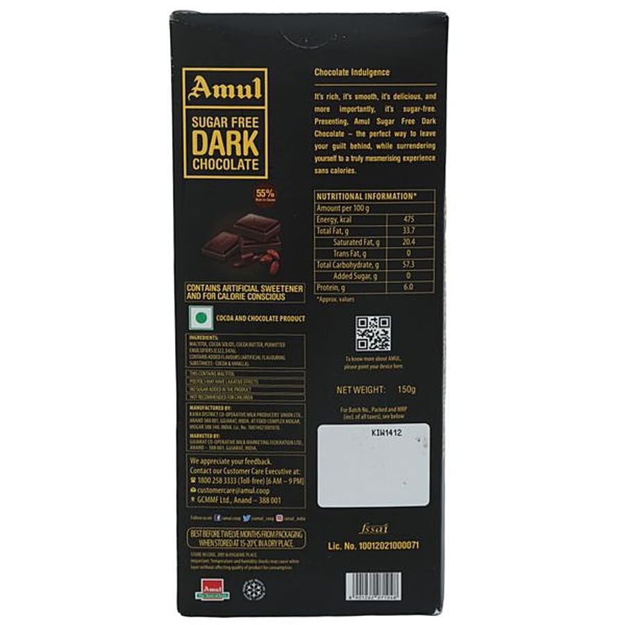 Amul Sugar Free Dark Chocolate