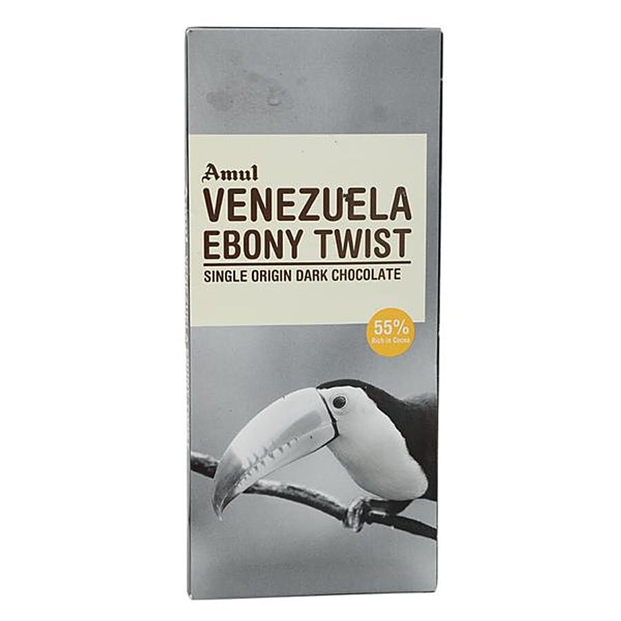 Amul Venezuela Ebony Twist Single Origin Dark Chocolate - 55% Rich in Cocoa