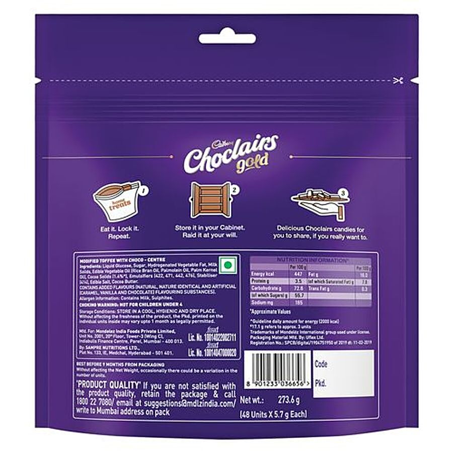 Cadbury Choclairs Choclairs Gold Modified Toffee with Choco Centre