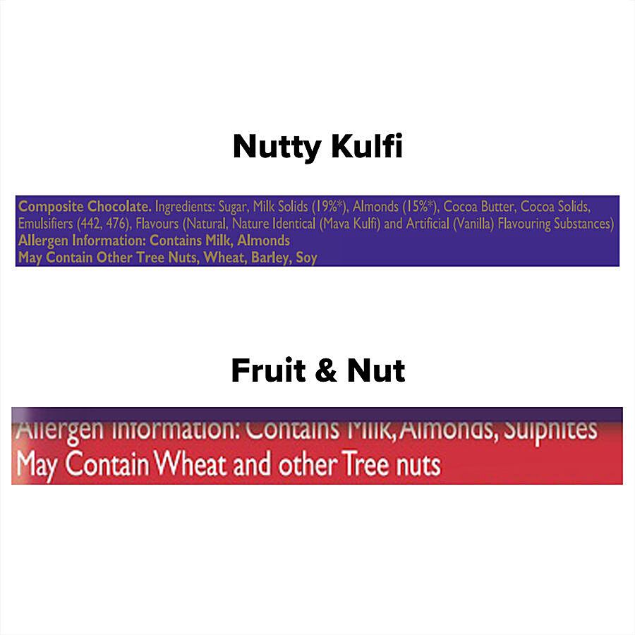 Cadbury Dairy Milk Chocolate Bars - Nutty Kulfi Madbury + Fruit & Nut