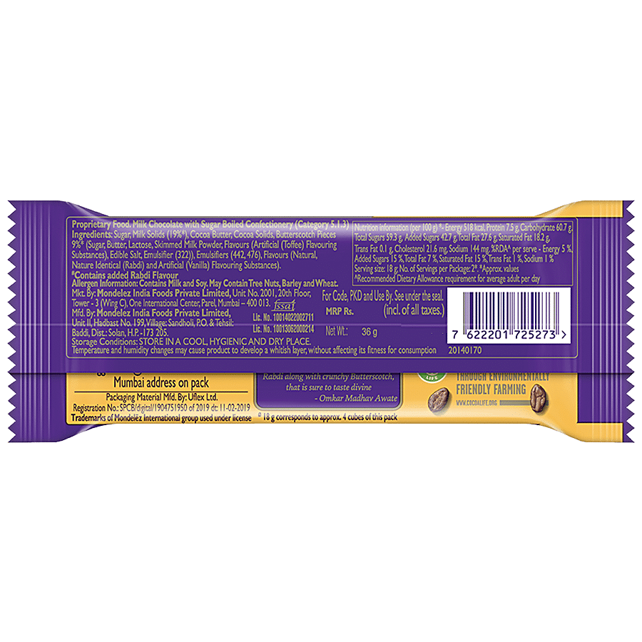 Cadbury Dairy Milk Crispy Rabdi Madbury Chocolate Bar