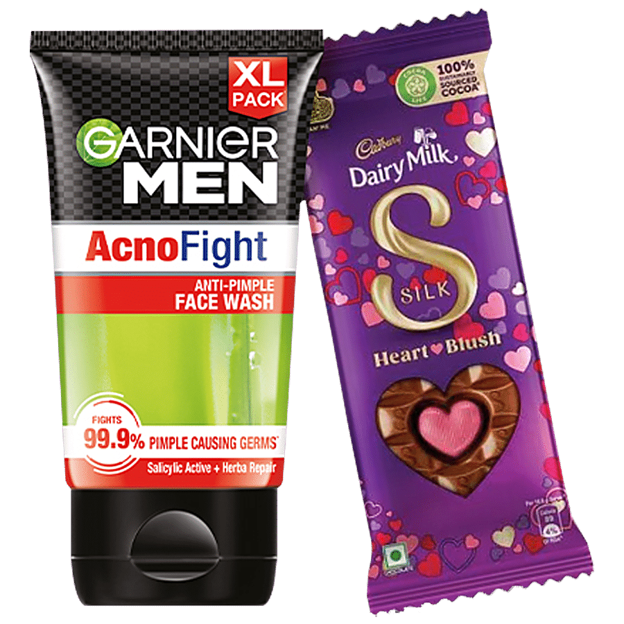 Cadbury Dairy Milk Silk & Garnier Acno Valentine Gift Pack