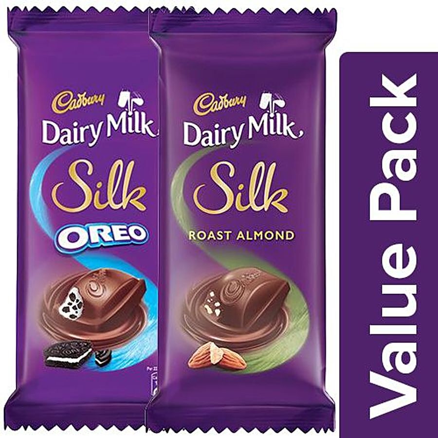 Cadbury Dairy Milk Silk Silk Oreo 130G + Silk Roast Almond 137G