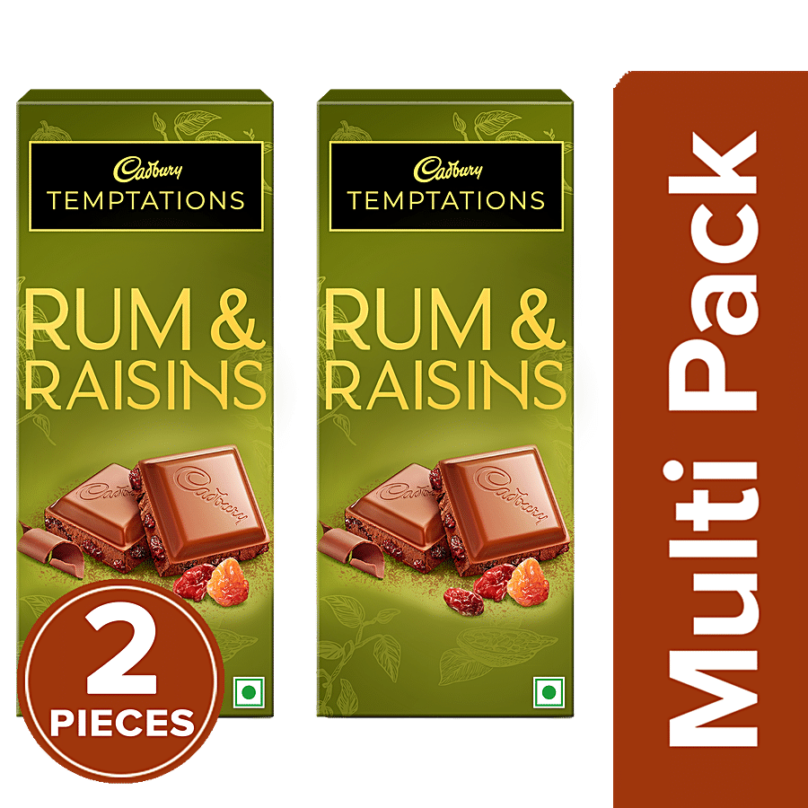 Cadbury Temptations Rum & Raisins Premium Chocolate Bar