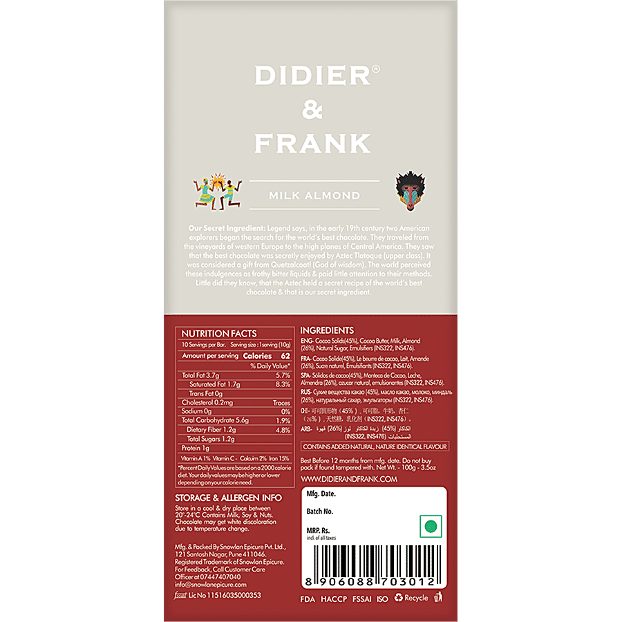 Didier & Frank  Milk Chocolate - Roasted Almond