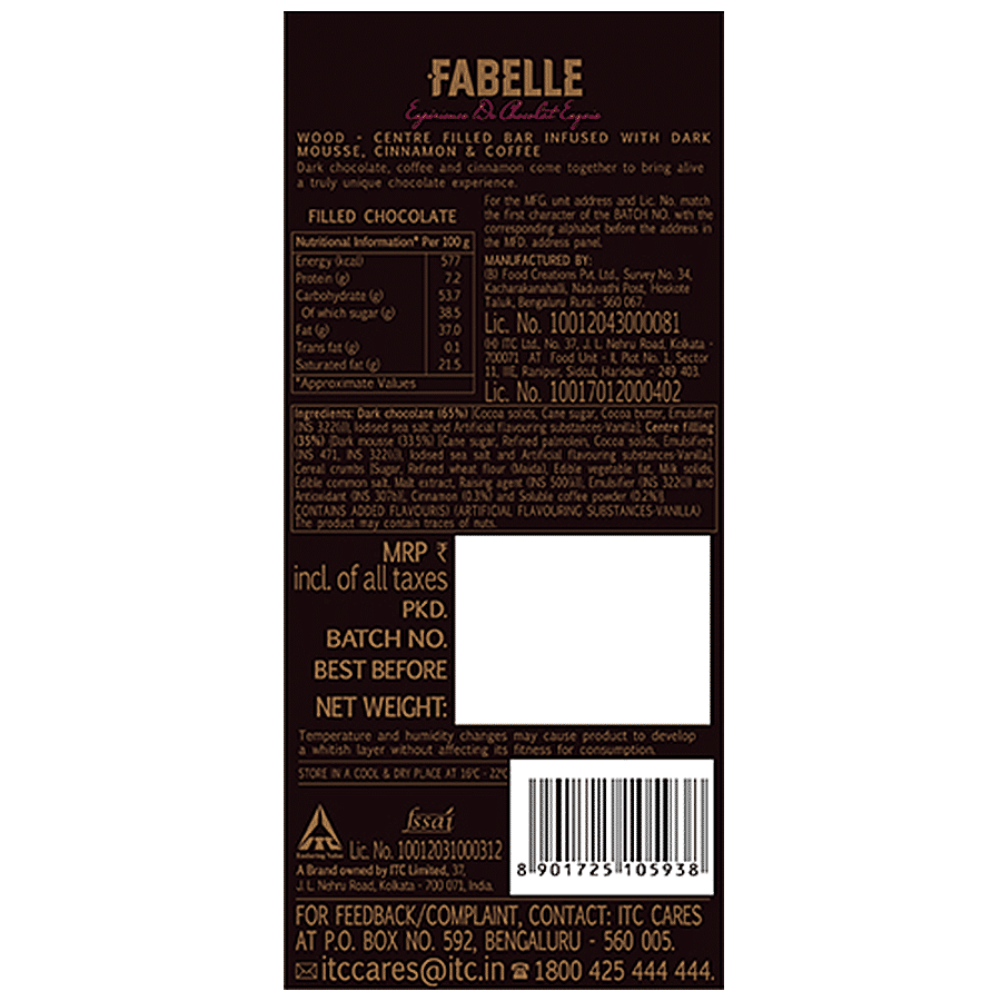 Fabelle Wood - Centre Filled Bar Infused With Dark Mousse