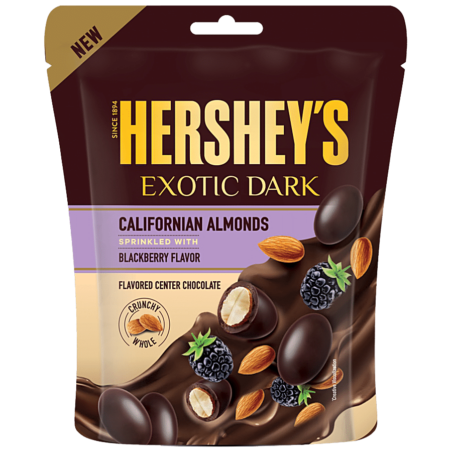 Hershey's Exotic Dark Californian Almonds Chocolate - Sprinkled With Blackberry Flavour