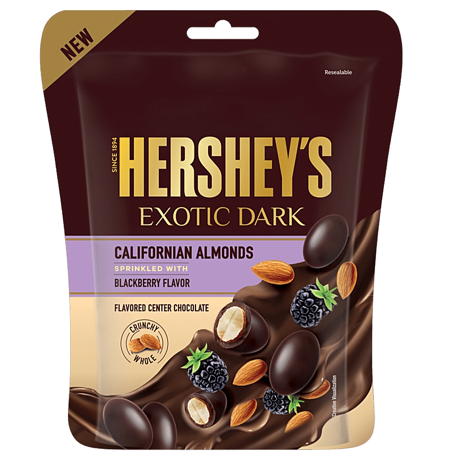 Hershey's Exotic Dark Californian Almonds Chocolate - Sprinkled With Blackberry Flavour