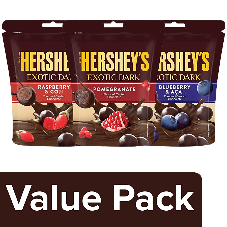 Hershey's Exotic Dark Chocolate Blueberry & Acai+Raspberry & Goji+Pomegranate